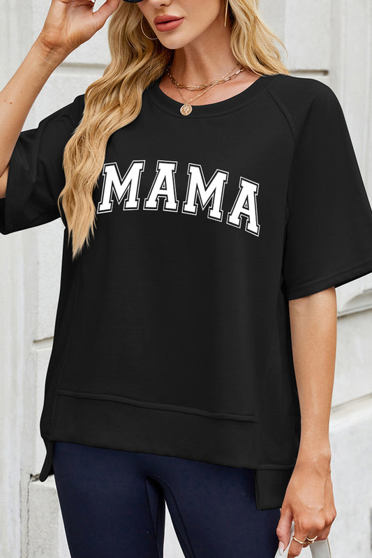 Classic MAMA Letter Loose Tee Mother's Day Casual Top
