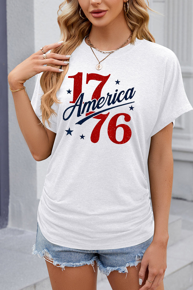 1776 America Graphic Short Sleeve Patriotic T Shirt