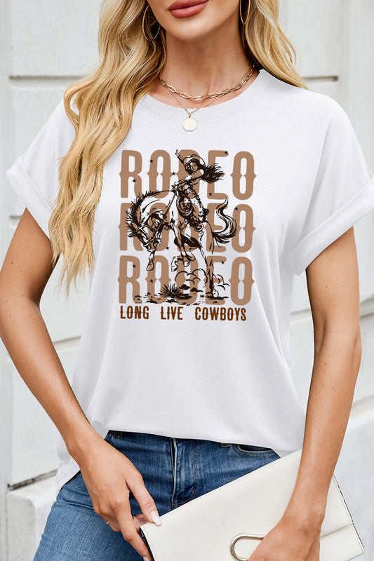 Rodeo Cowboy Riding Graphic Tee Western Country Shirt