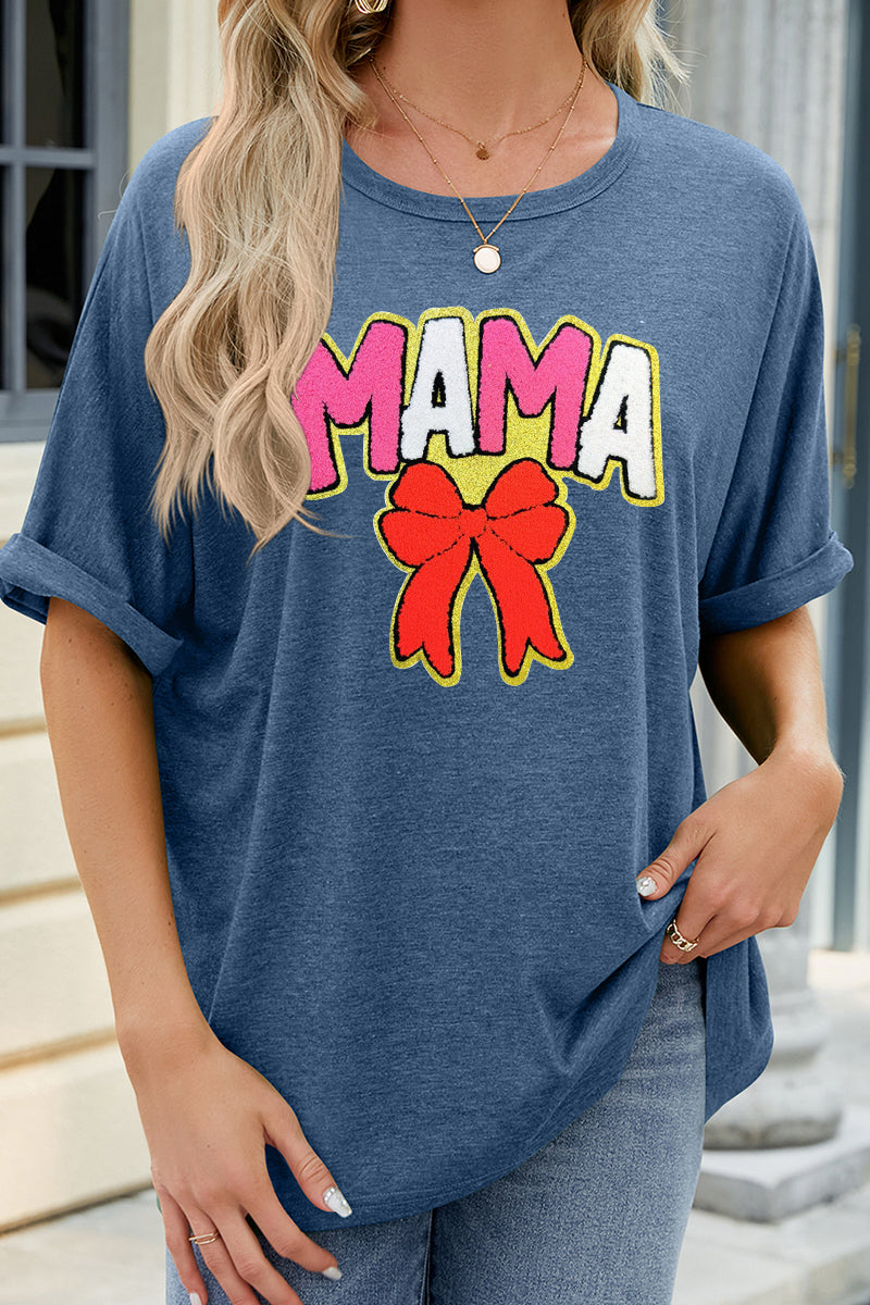 Mama Bow Graphic Loose Tee Cute Mother's Day Shirt
