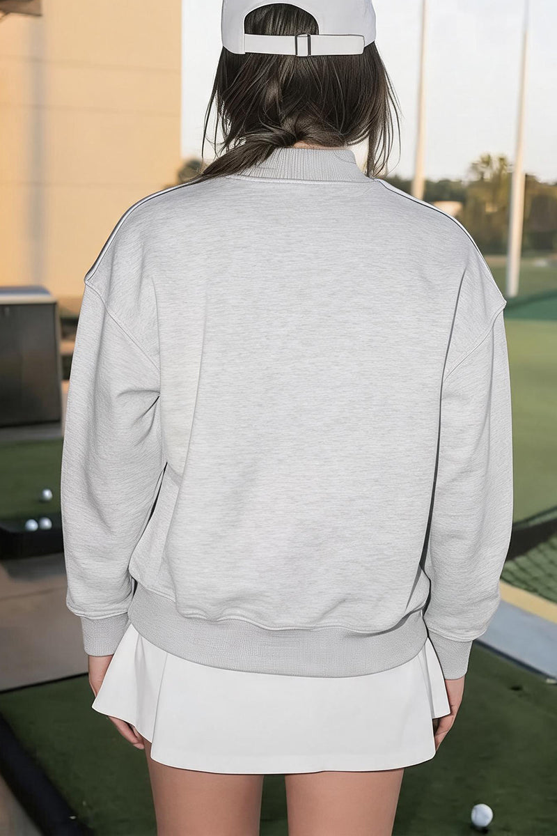 Golf Graphic Cotton Blend Sweatshirt Casual Reversible Pullover