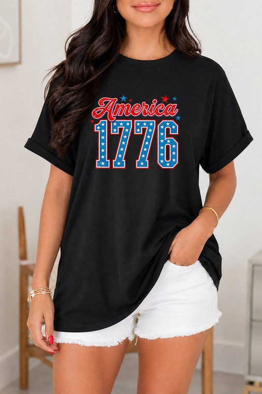 America 1776 Patriotic Vintage Fourth of July Graphic Tee