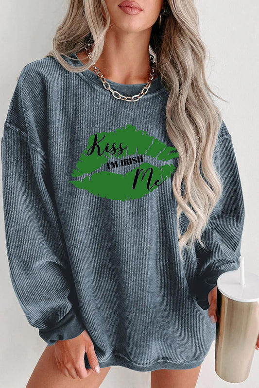 Saint Patrick’s Day Kiss Me I’m Irish Lip Sweatshirt