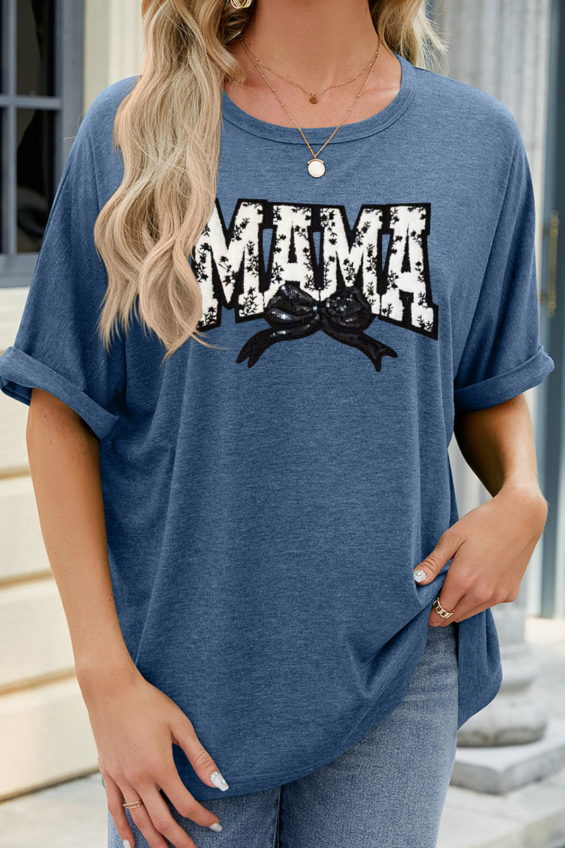 Vintage Mama Graphic Casual Tee Mother's Day Trendy Top