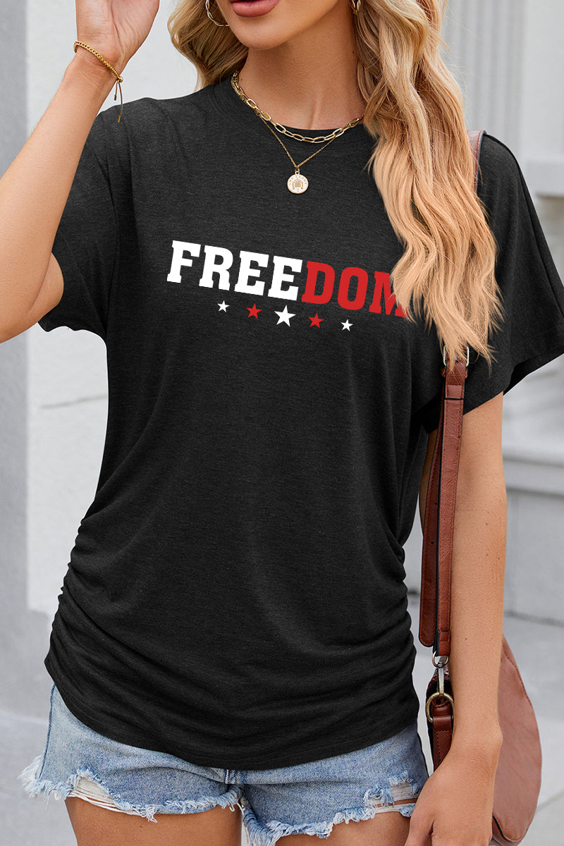 Freedom Graphic Patriotic Casual Summer T Shirt