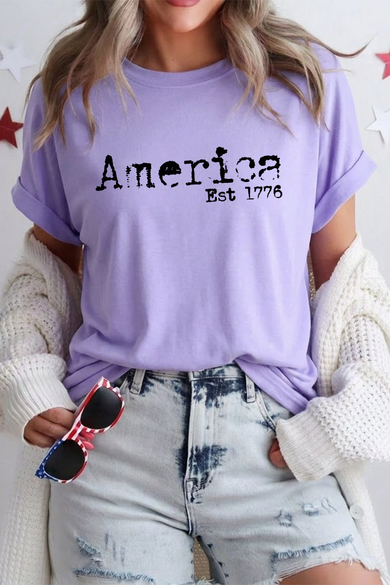 Women America Est 1776 Graphic T Shirt
