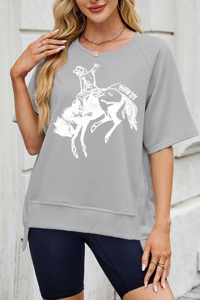 Minimalist Horse Graphic Western Relaxed Tee