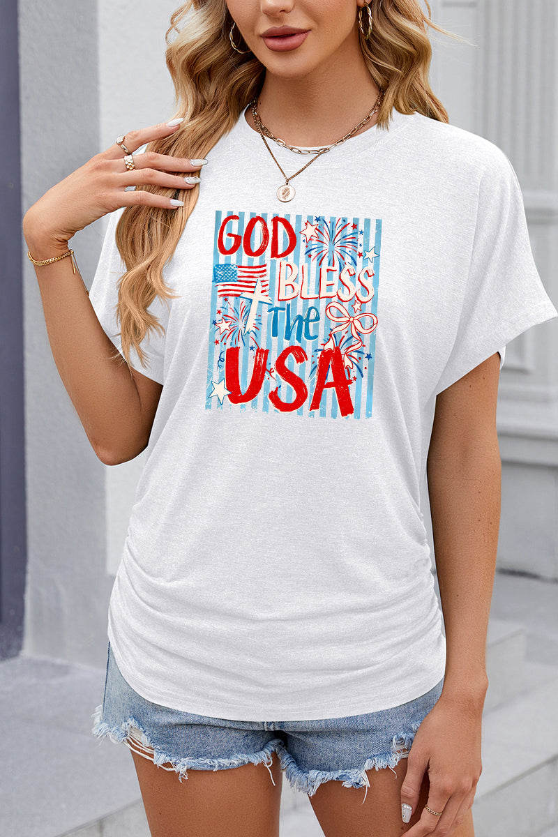 God Bless The USA Graphic Independence Day T Shirt