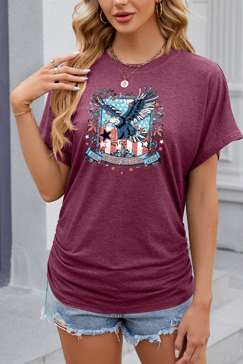 Vintage Eagle USA Graphic Casual Patriotic T Shirt