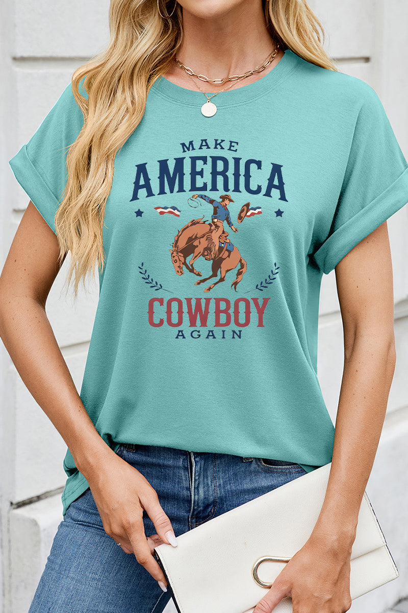Cowboy America Patriotic Western Graphic Tee