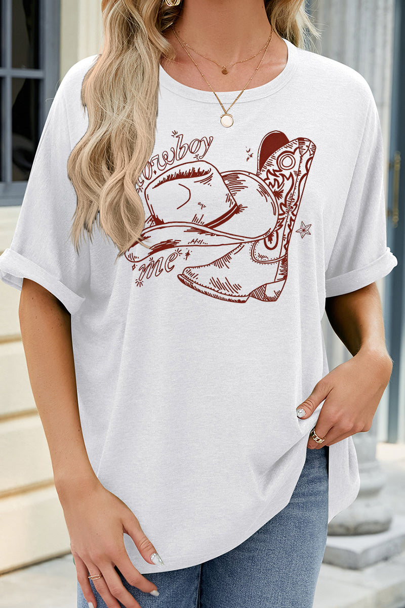 Vintage Cowgirl Graphic Oversized Casual Tee