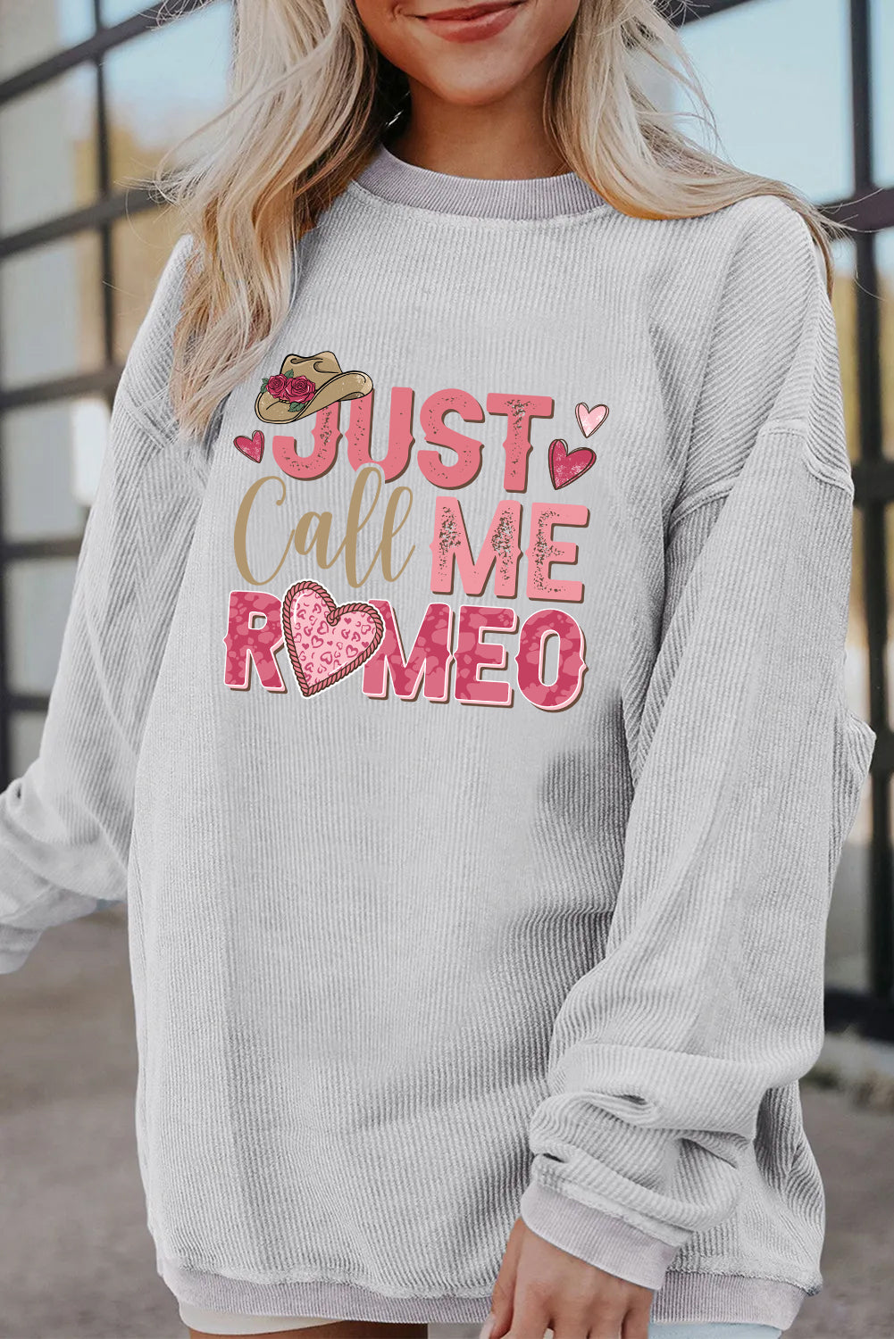 Valentine’s Day Just Call Me Romeo Graphic Sweatshirt