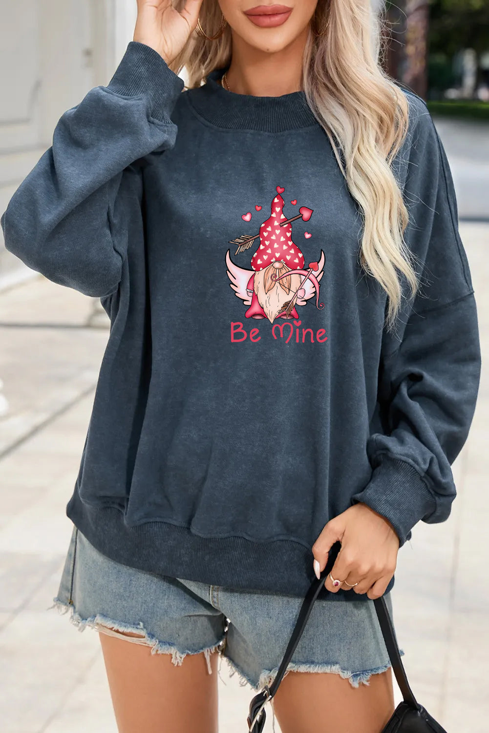 Valentine’s Day Be Mine Cupid Graphic Sweatshirt