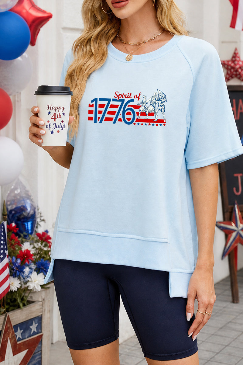 1776 Graphic Patriotic Oversized T Shirt