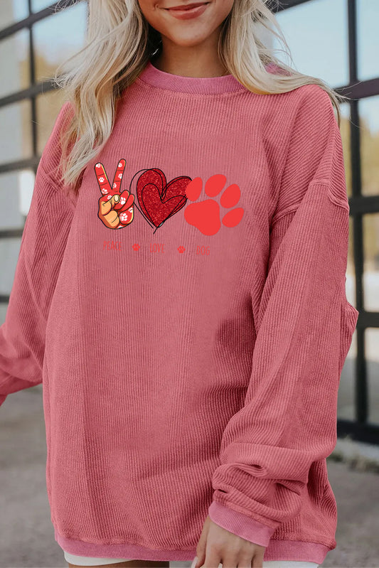 Valentine’s Day Peace Love Paw Dog Lover Sweatshirt