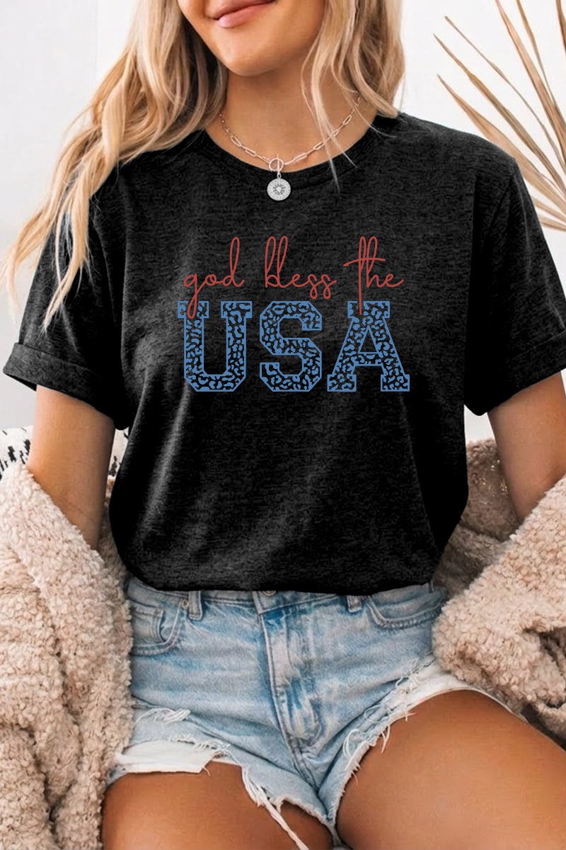 Independence Day God Bless USA Graphic Tee
