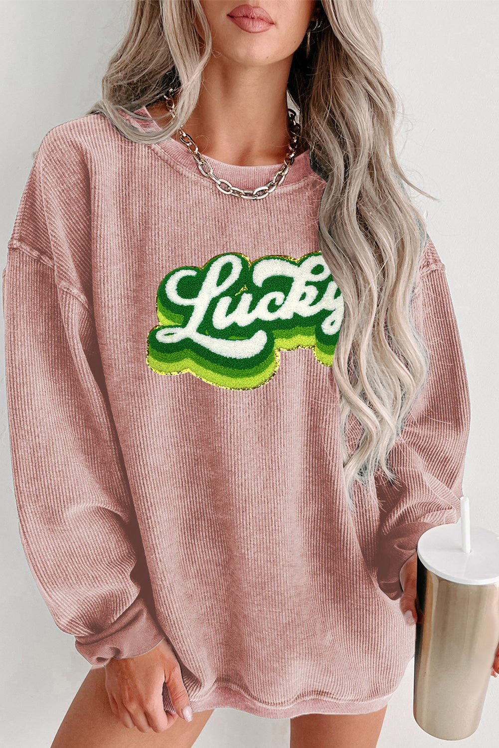 Saint Patrick’s Day Sequin Lucky Graphic Sweatshirt