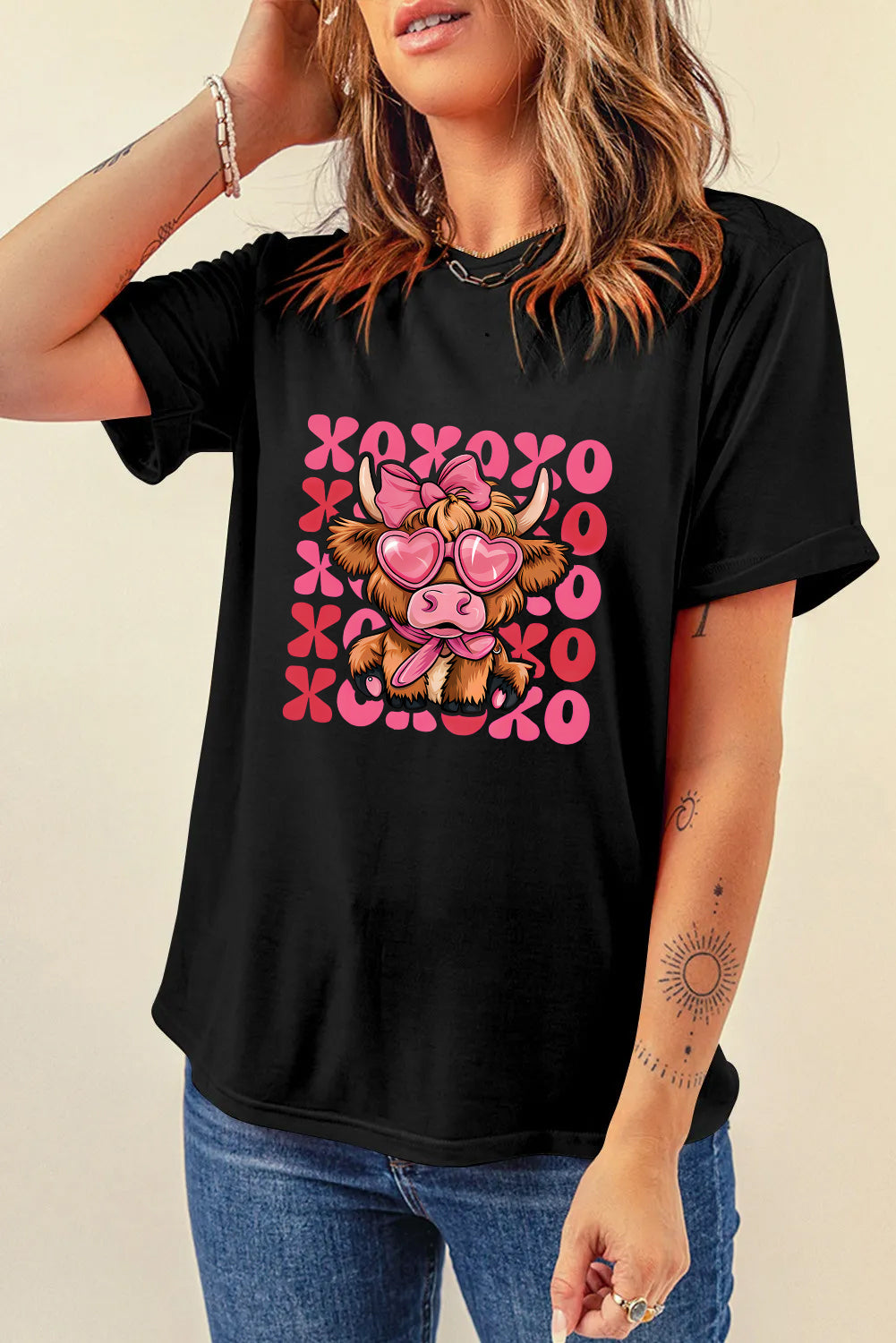 Valentine’s Day XOXO Cow Graphic Tee