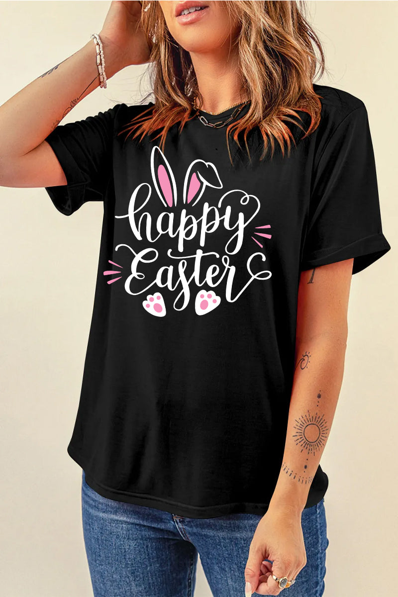 Easter Happy Easter Graphic Tee Casual Spring Top