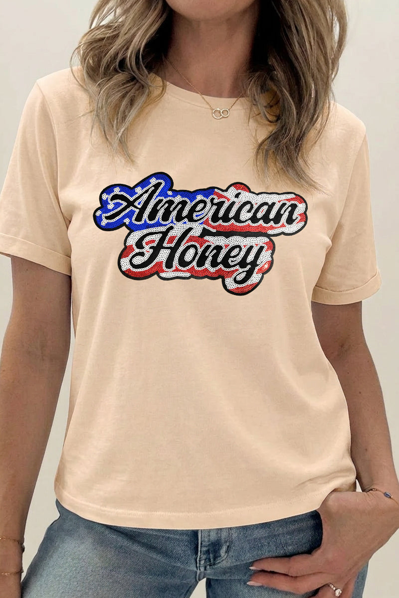 American Honey Graphic Tee Independence Day Shirt