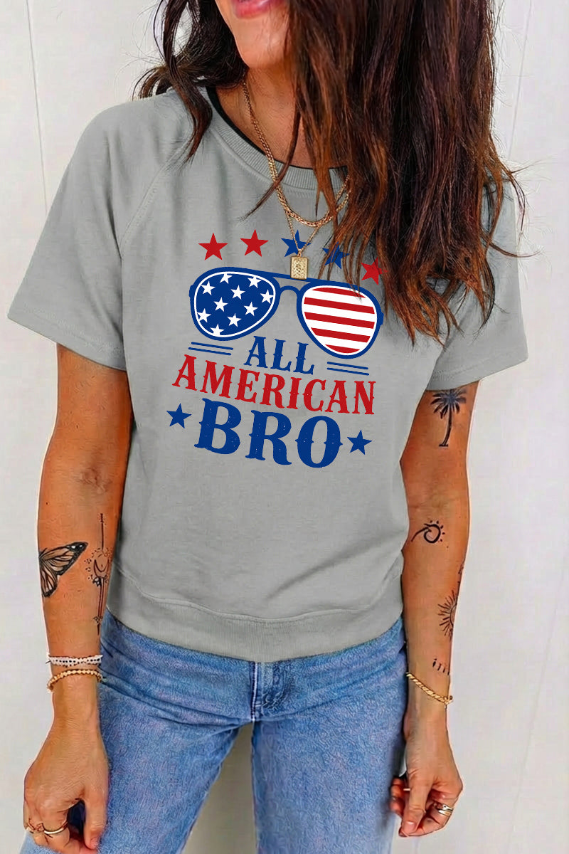 All American Bro Patriotic Graphic 4th of July Tee