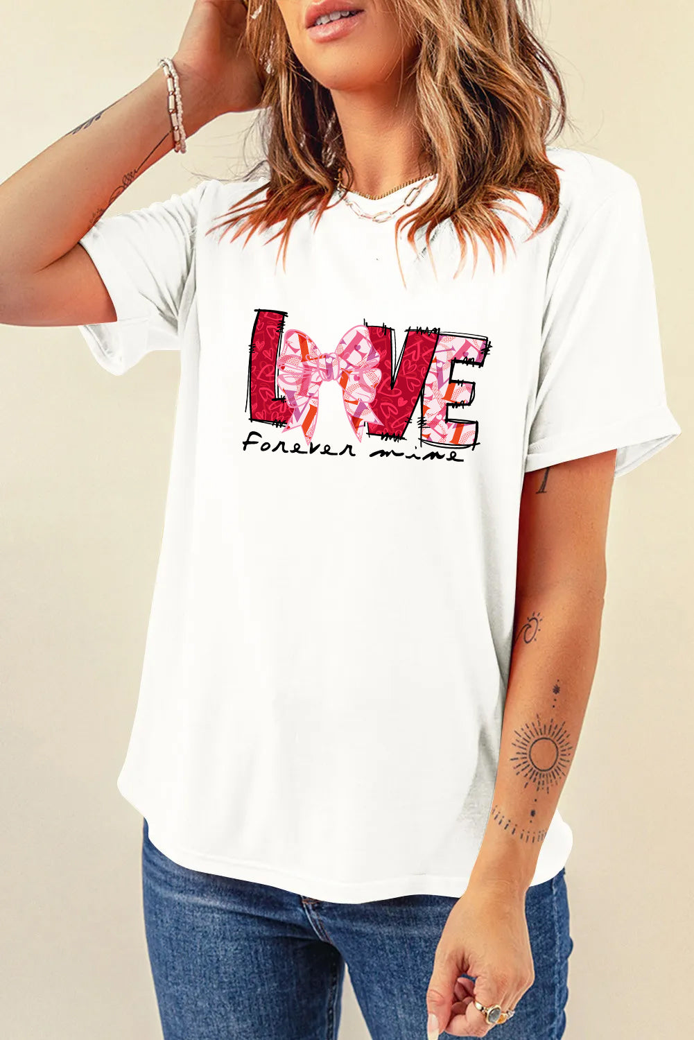 Valentine’s Day LOVE Bow Forever Mine Tee