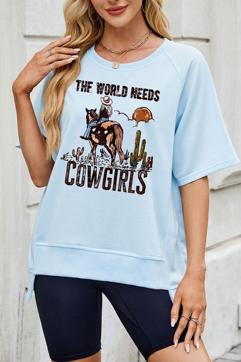 God Needs Cowgirls Western Graphic Tee