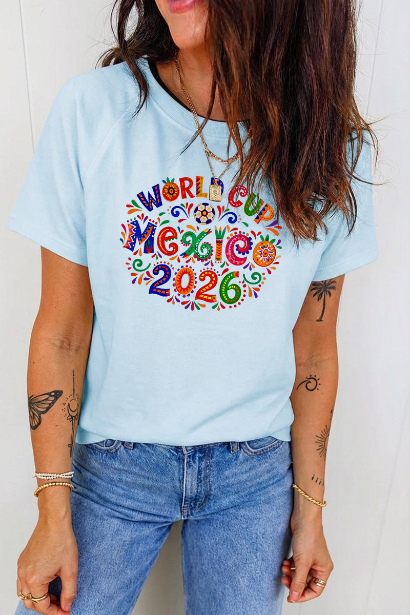 Graphic Cotton T Shirt Mexico Soccer World Cup 2026 Tee