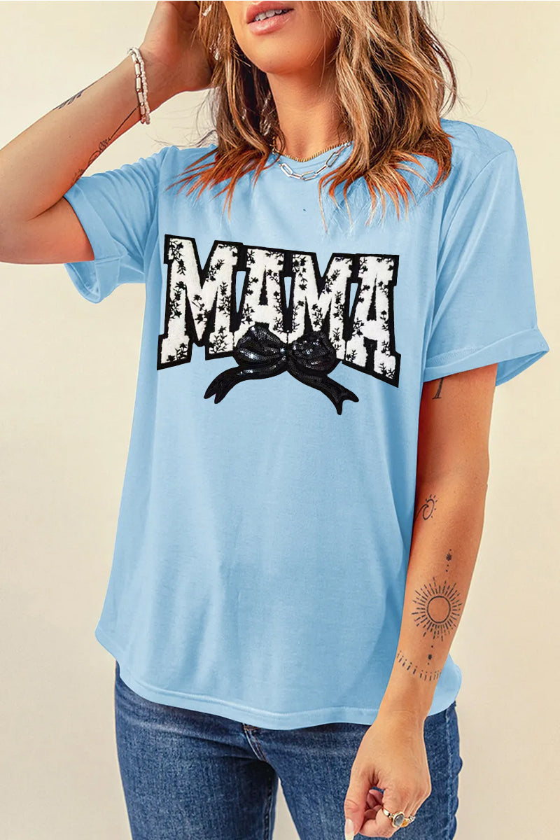 Mother Day Graphic Tee Women Casual Loose Short Sleeve Top
