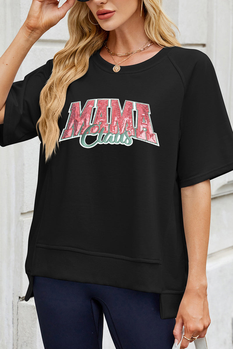 Vintage MAMA Letter Graphic Tee Mother's Day Gift Top