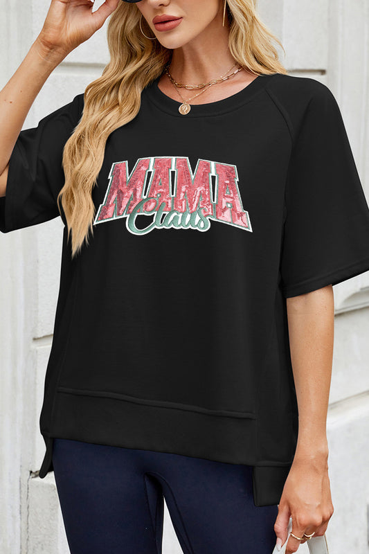 Vintage MAMA Letter Graphic Tee Mother's Day Gift Top
