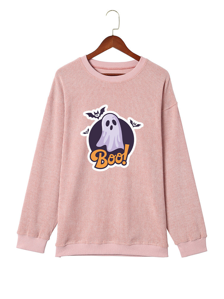 Halloween Ghost Boo Graphic Sweatshirt for Women