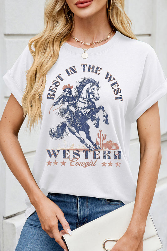 Vintage Western Horse Graphic Tee Retro Cowboy T Shirt