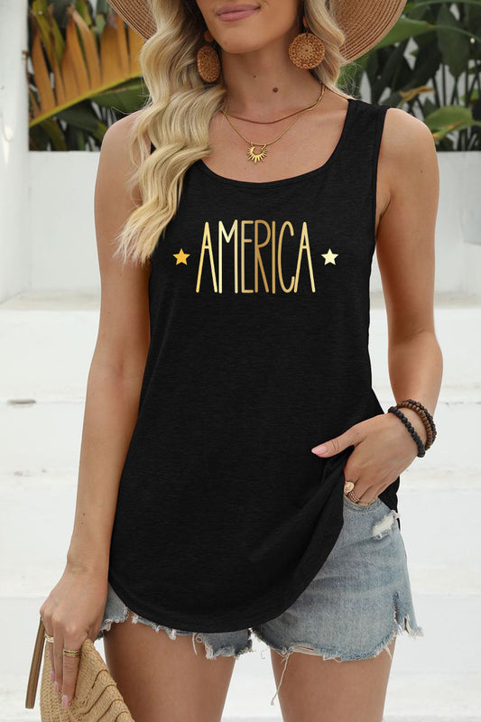 Fourth of July America Graphic Tank Top