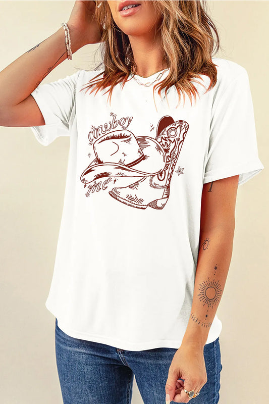 Western Graphic Tee Casual Vintage Cowgirl T Shirt