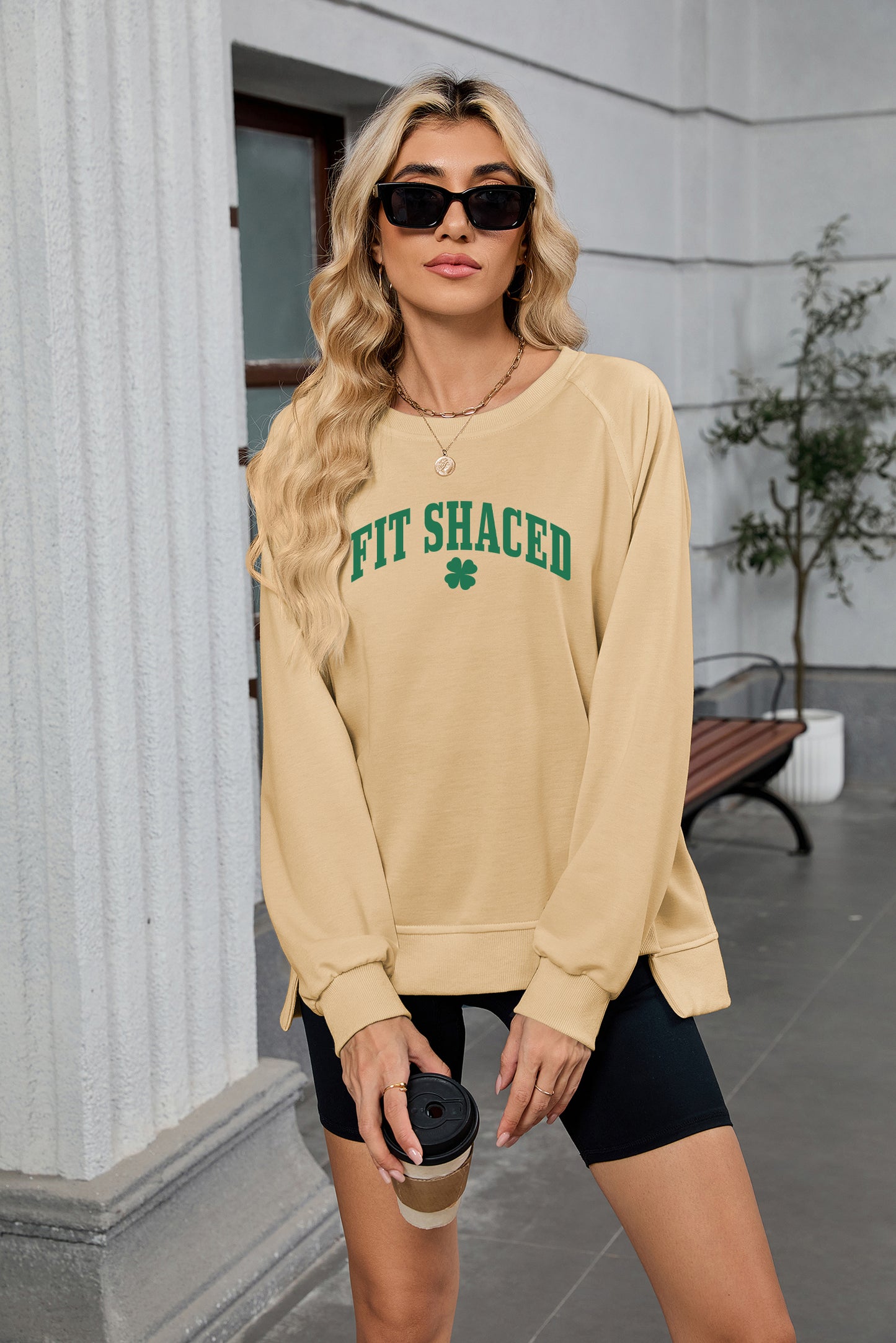 Saint Patrick’s Day Fit Shaced Clover Sweatshirt