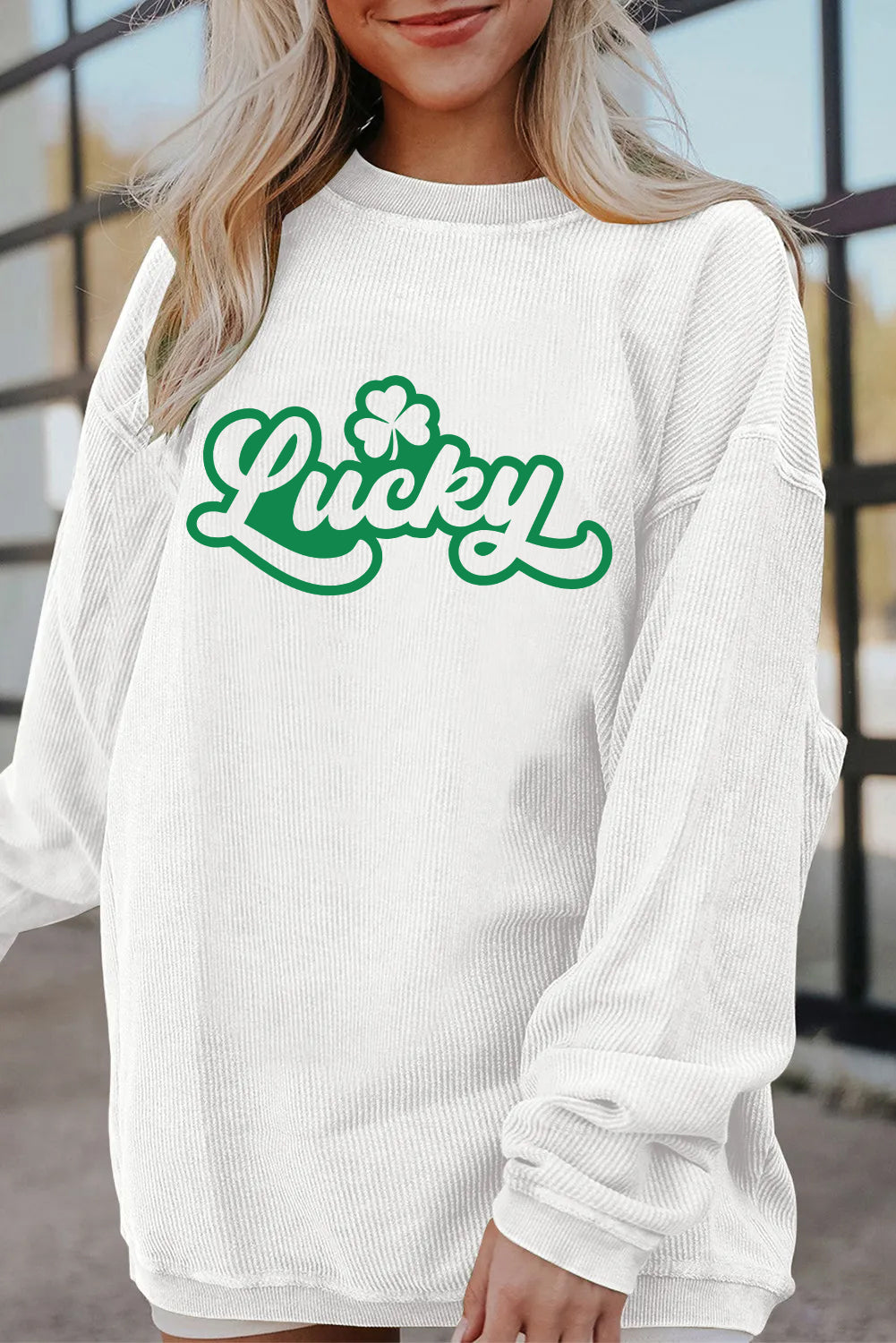 Saint Patrick’s Day Lucky Shamrock Graphic Sweatshirt