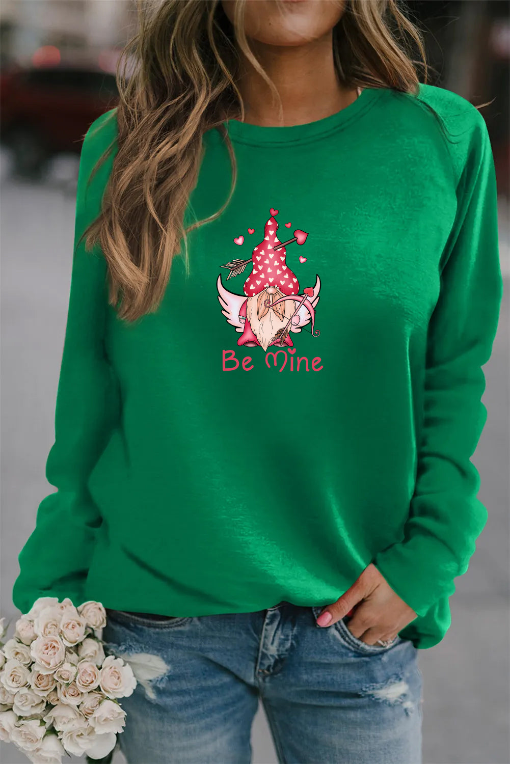 Valentine’s Day Be Mine Cupid Graphic Sweatshirt