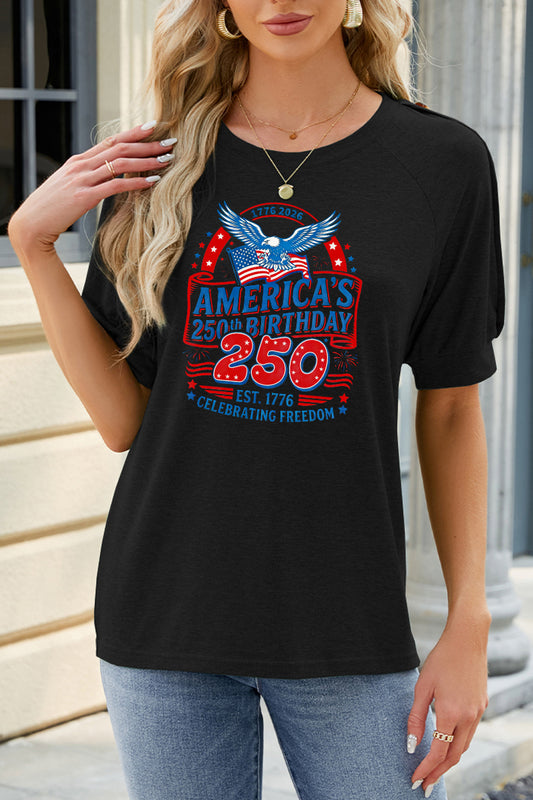Patriotic Graphic Rayon Tee Boutique Independence Day Top