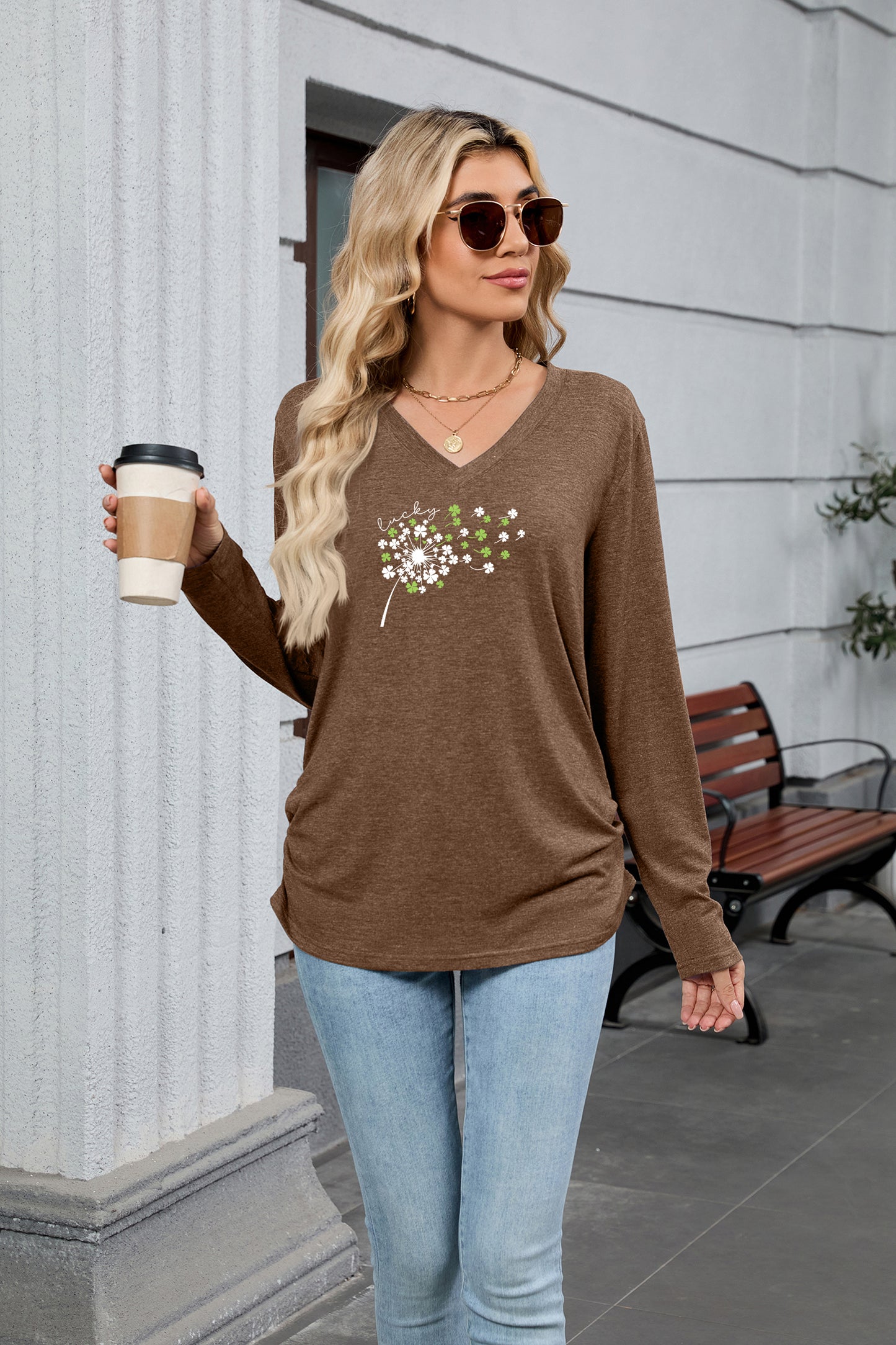 Saint Patrick’s Day Lucky Clover Dandelion Graphic Tee