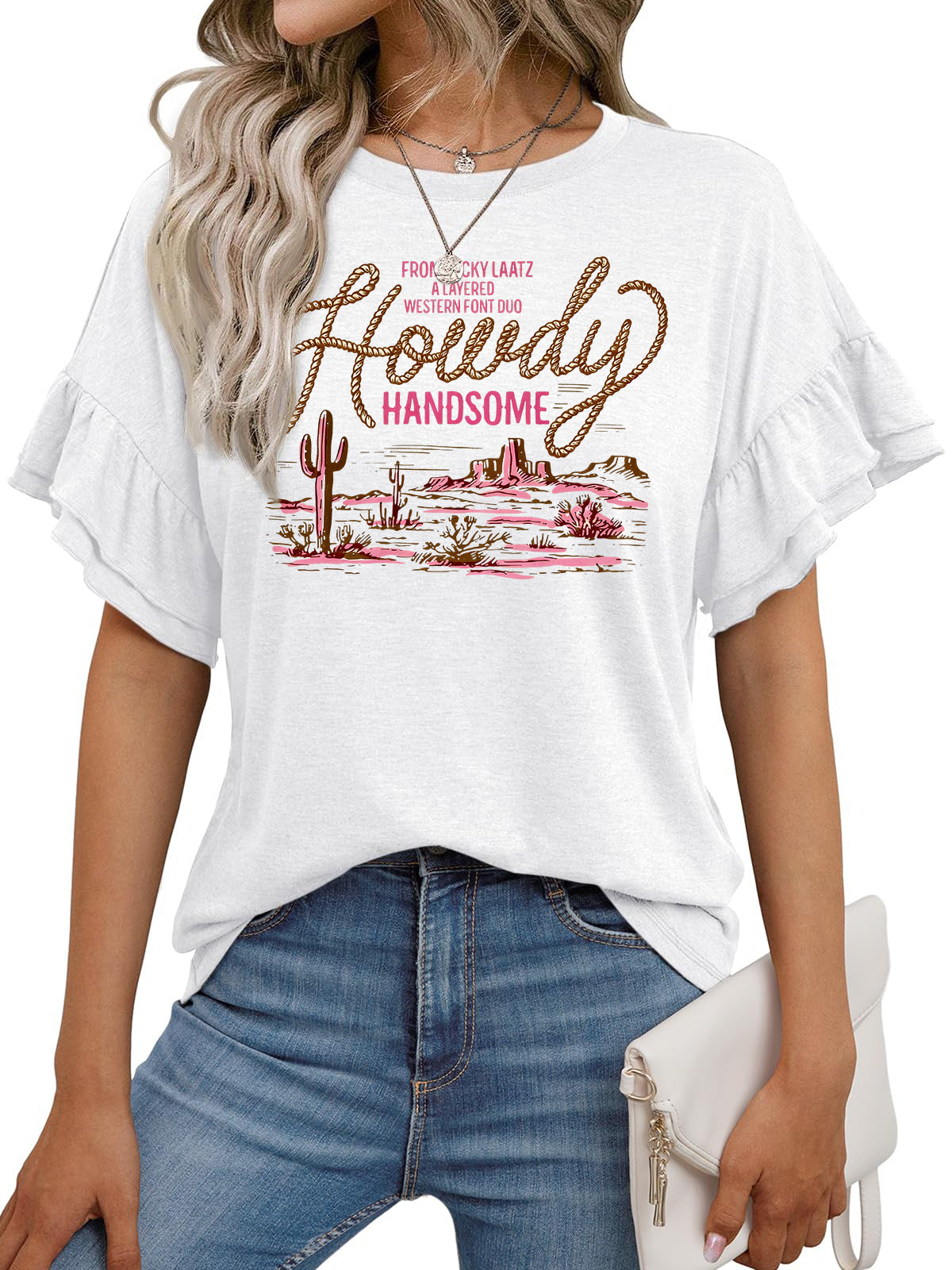 Vintage Western Howdy Nashville Graphic Boutique Tee