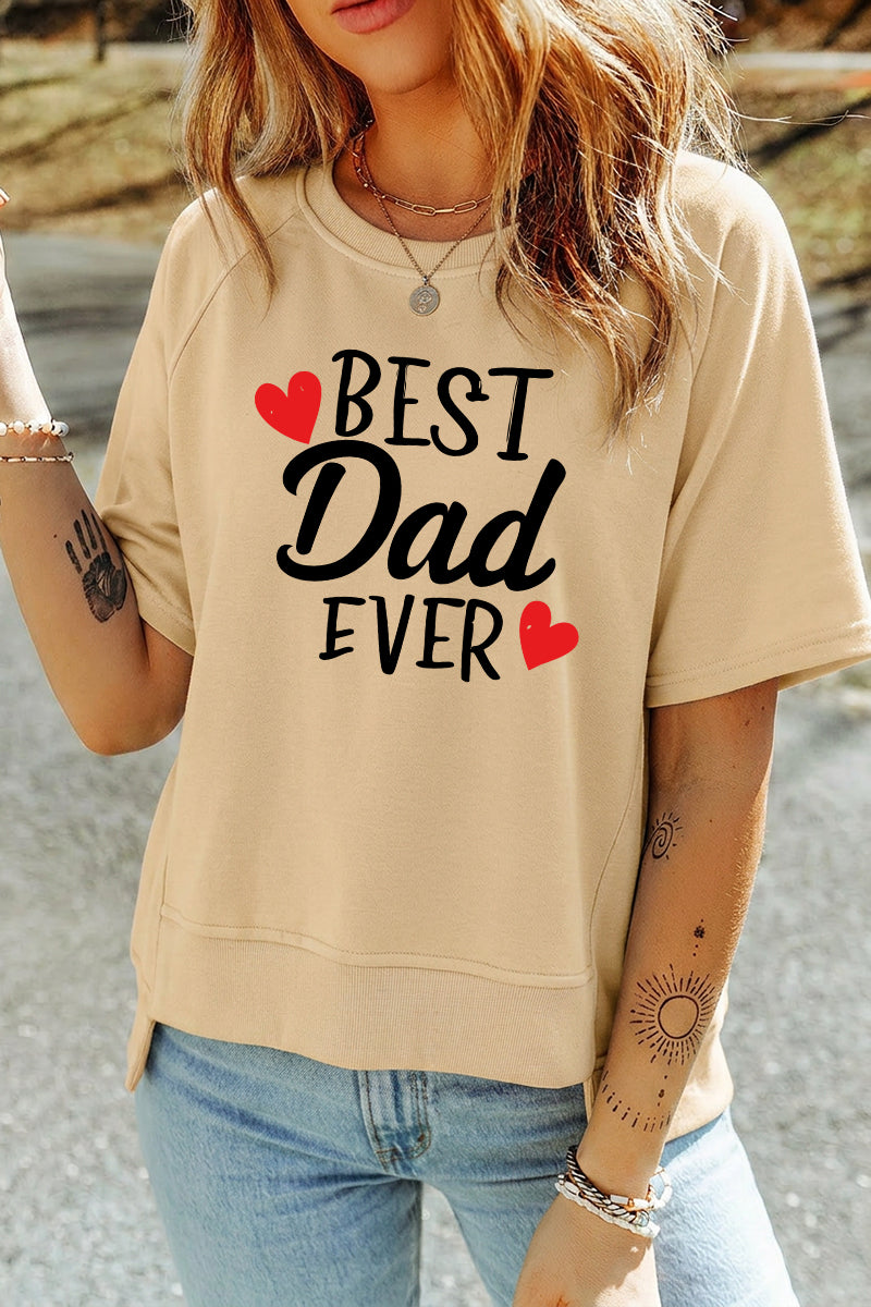 Best Dad Ever Graphic Knit Top Casual Gift Shirt