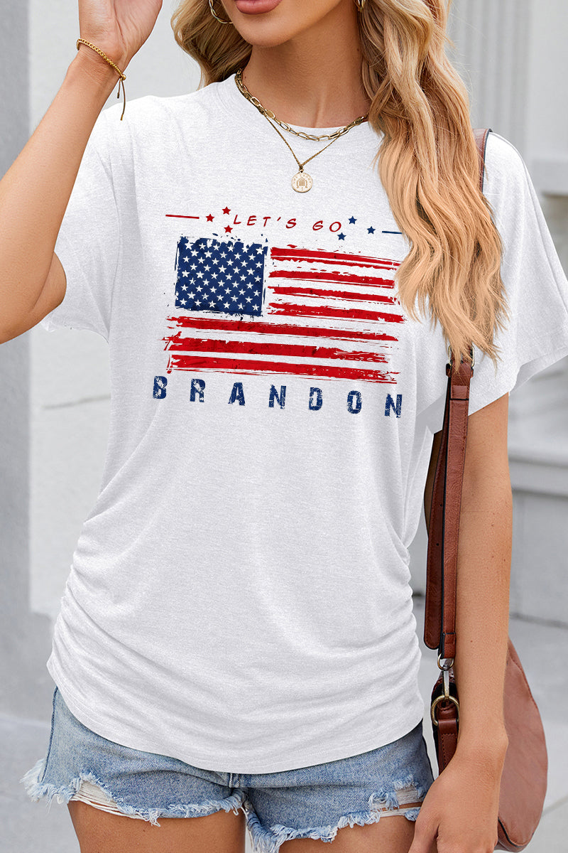 American Flag Slogan Graphic 4th of July Patriotic Tee