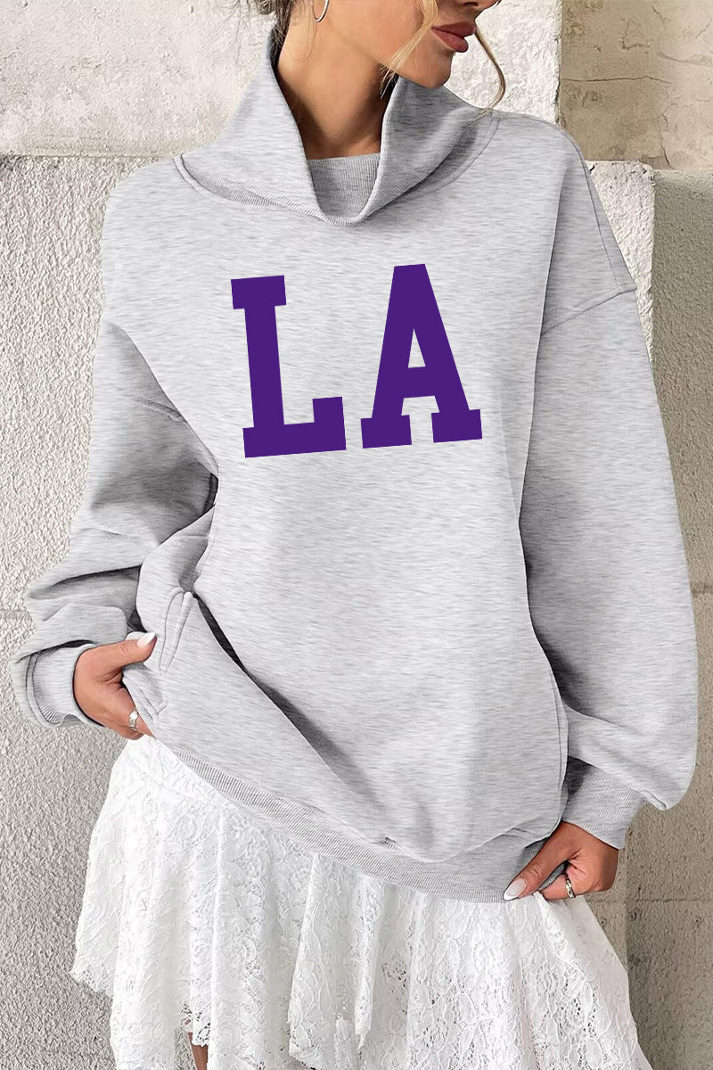 Game Day Sweatshirt Oversized Collegiate State Letter Pullover
