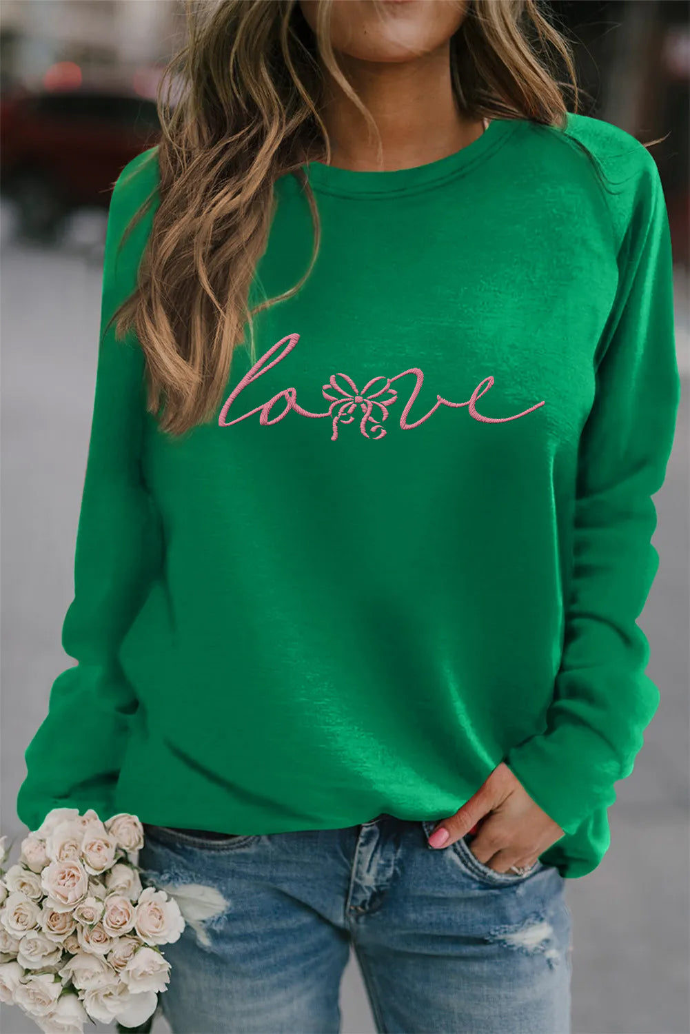 Valentine’s Day Love Bow Script Sweatshirt