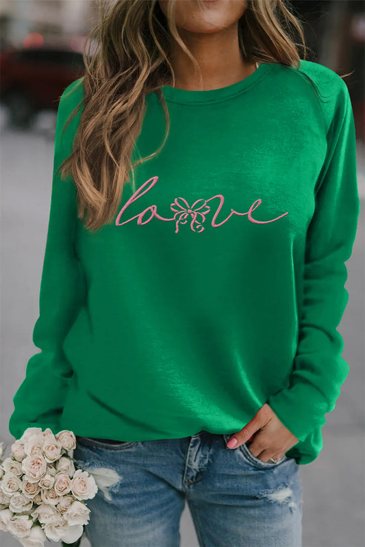Valentine’s Day Love Bow Script Sweatshirt