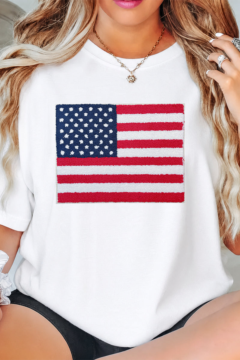 American Flag Graphic Independence Day Casual Tee