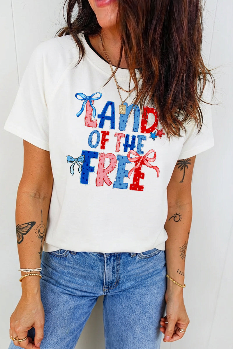 4th of July Land of the Free Patriotic Graphic Tee