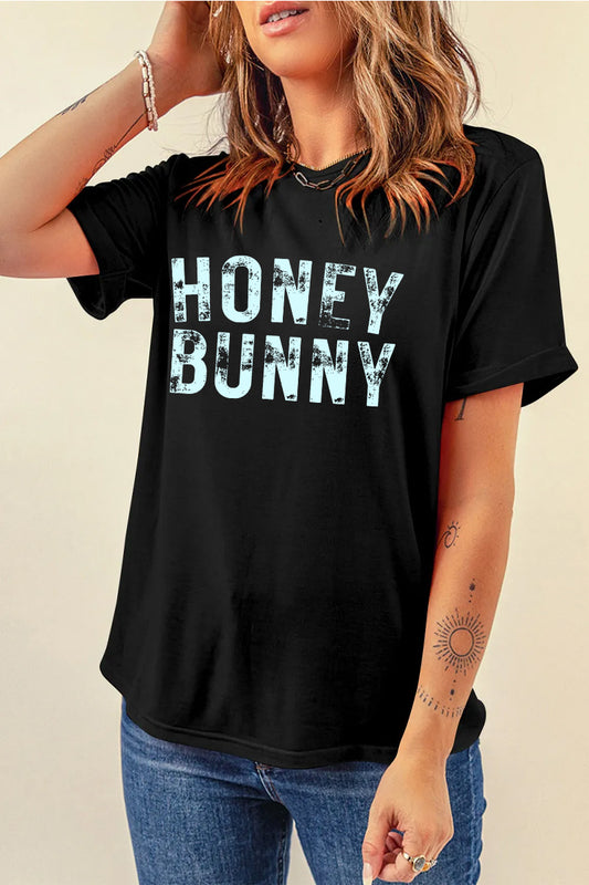 Easter Honey Bunny Graphic Tee Casual Spring Top