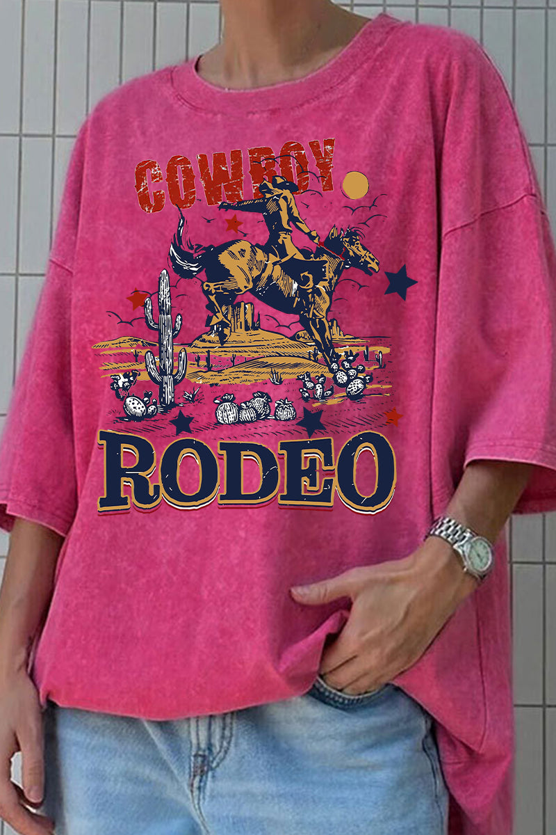 Vintage Cowboy Rodeo Graphic Oversized Tee